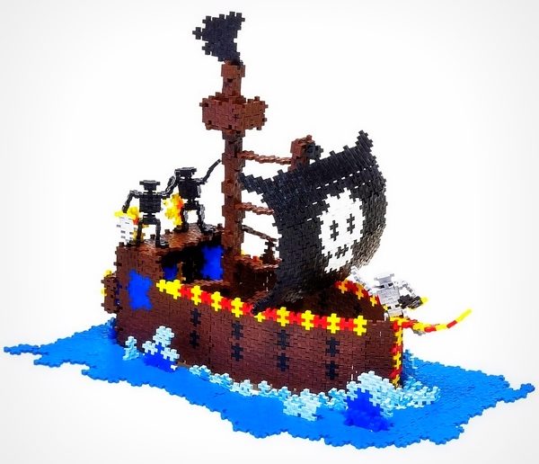 Plus-Plus bouwspeelgoed impressie Piratenschip Plus-Plus bouwspeelgoed bouwen creatief