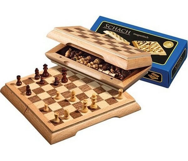 philos philos hout houten speelgoed spellen spel bordspel schaakspel schaken schaaksets reissets dammen damsets