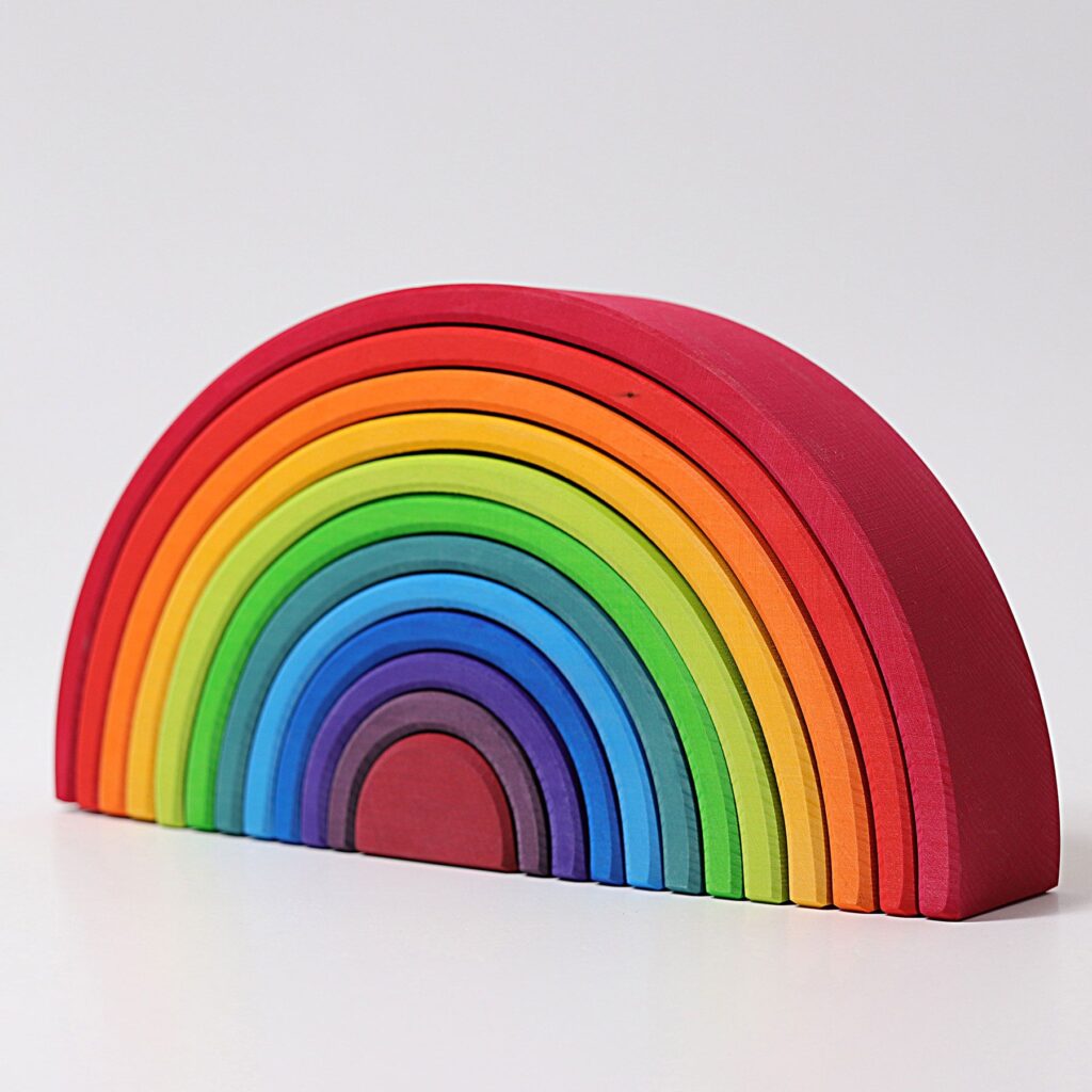 grimms-10670-houten-regenboog-groot grimm's grimms regenboog regenbogen hout houten speelgoed peuterspeelgoed open ended play
